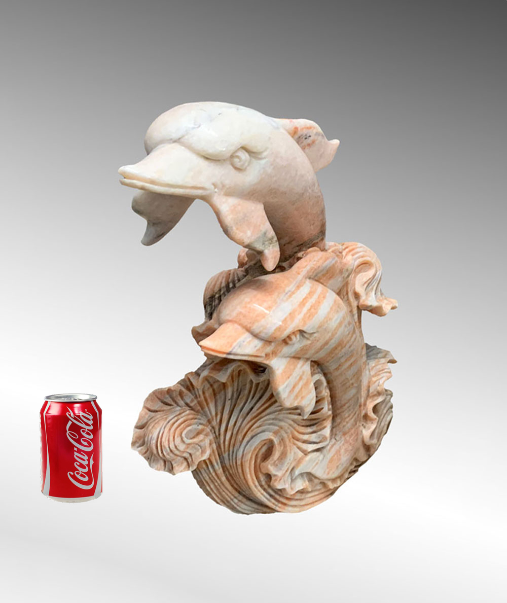 MARBLE SCULPTURE DOLPHINS