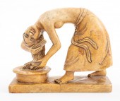 MARBLE SCULPTURE OF A WOMAN WA