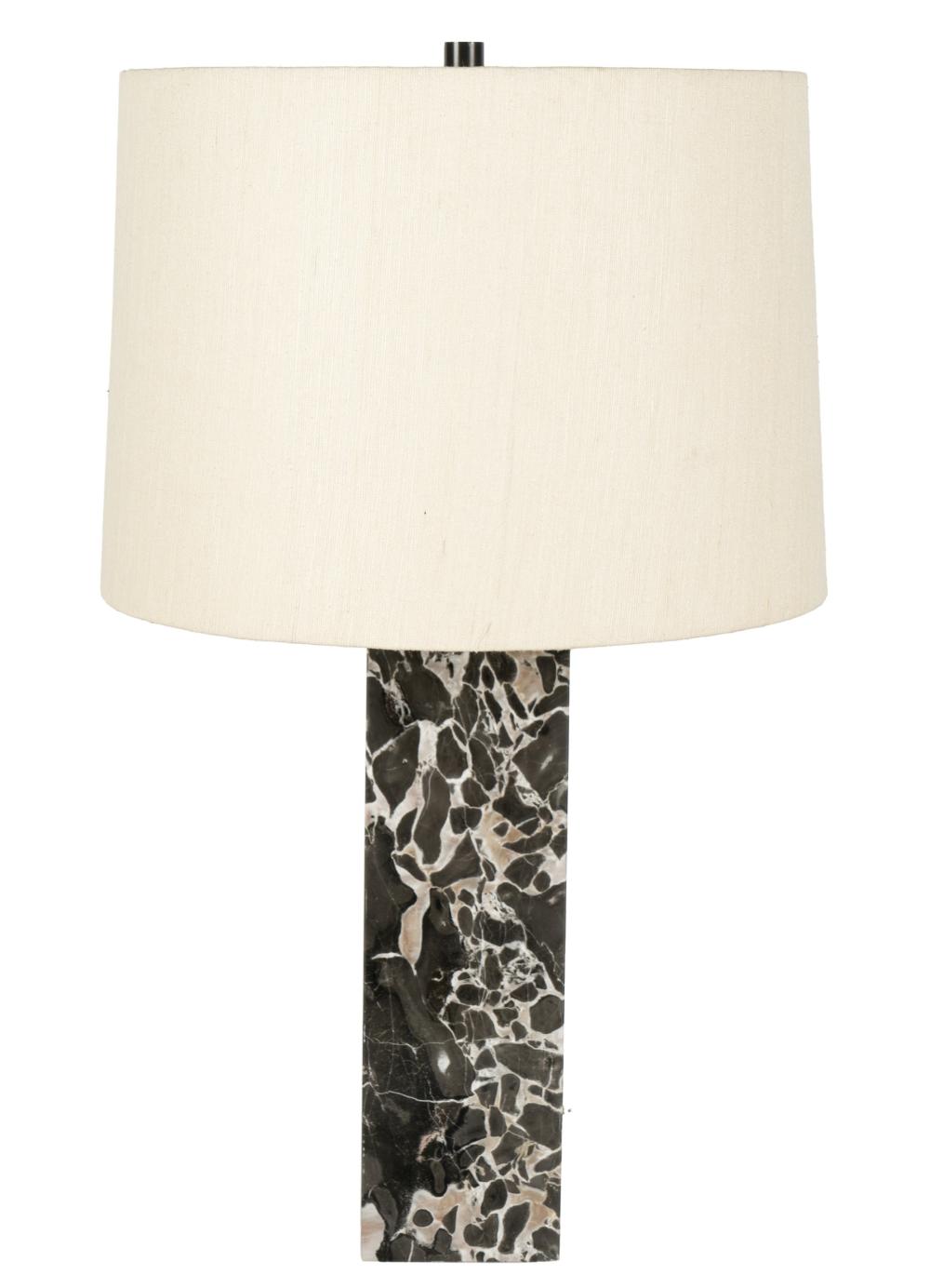 MARBLE SQUARE TABLE LAMPunsigned