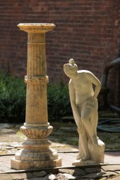 ***MARBLE STATUE WITH PEDESTAL