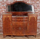 MARBLE TOP ART NOUVEAU BURL WO