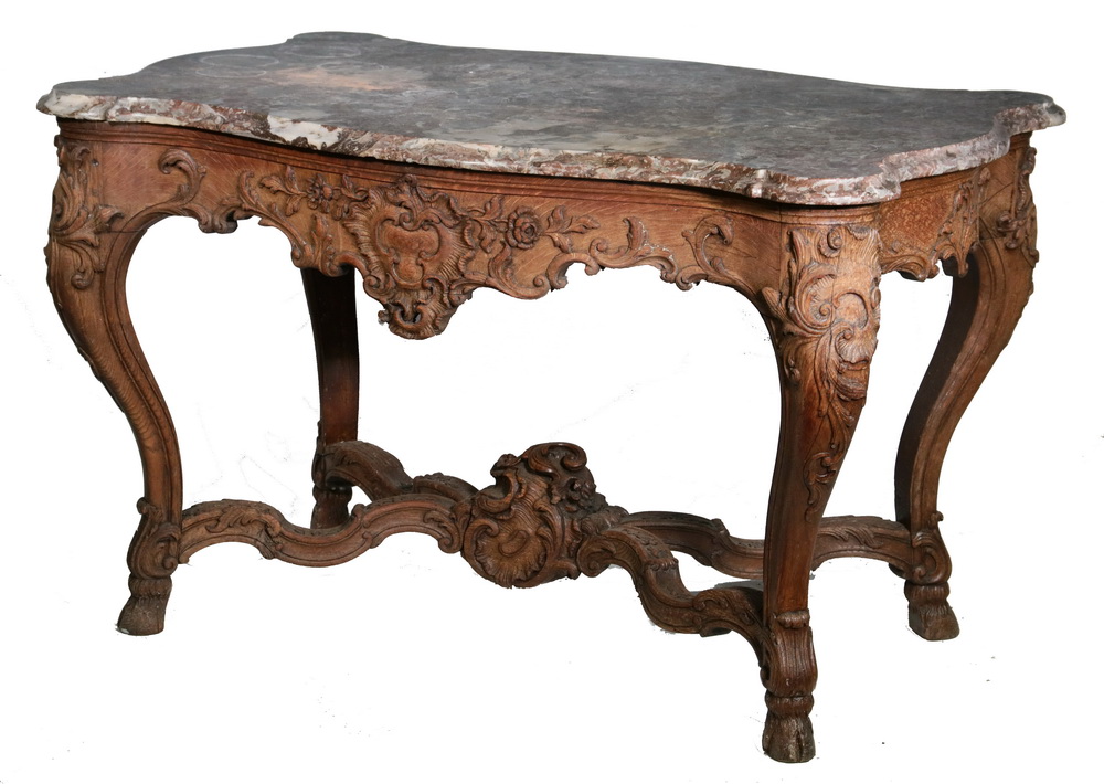 MARBLE TOP CARVED ROCOCO CENTER