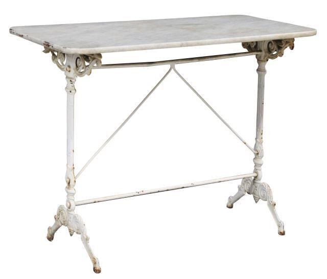 MARBLE-TOP CAST IRON BISTRO