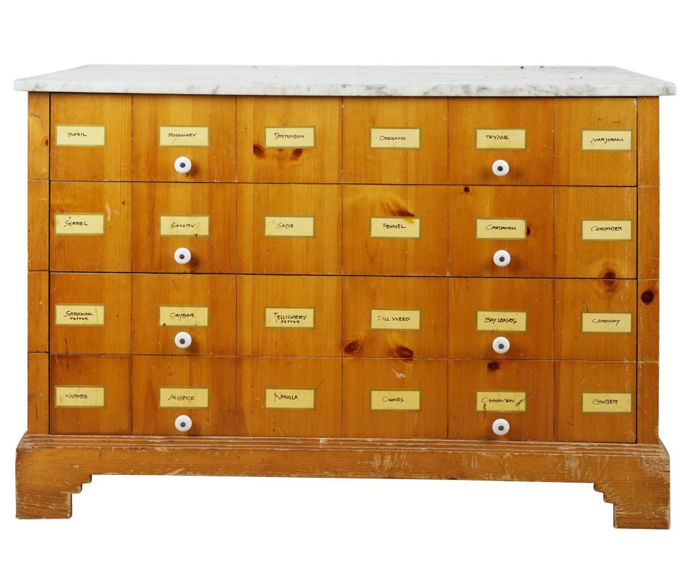 MARBLE-TOP CHEST OF DRAWERShaving