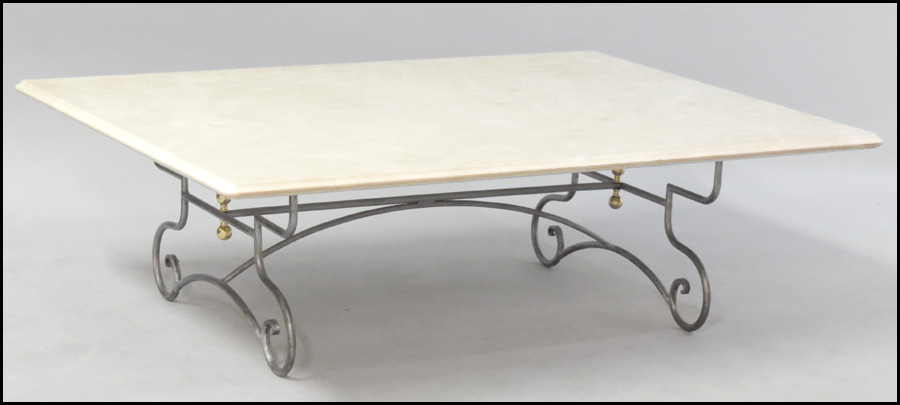 MARBLE TOP COCKTAIL TABLE. H: