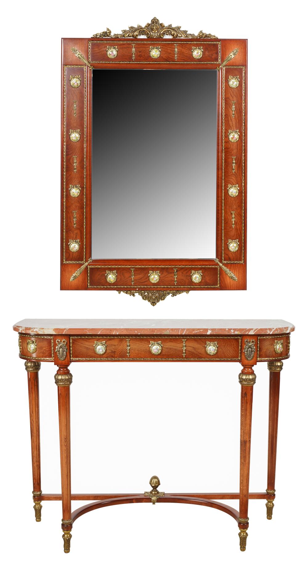 MARBLE-TOP CONSOLE & WALL