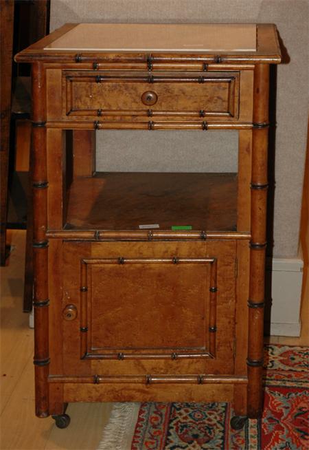 Marble Top Faux Bamboo Bedside