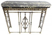 MARBLE TOP IRON STAND OR CONSO