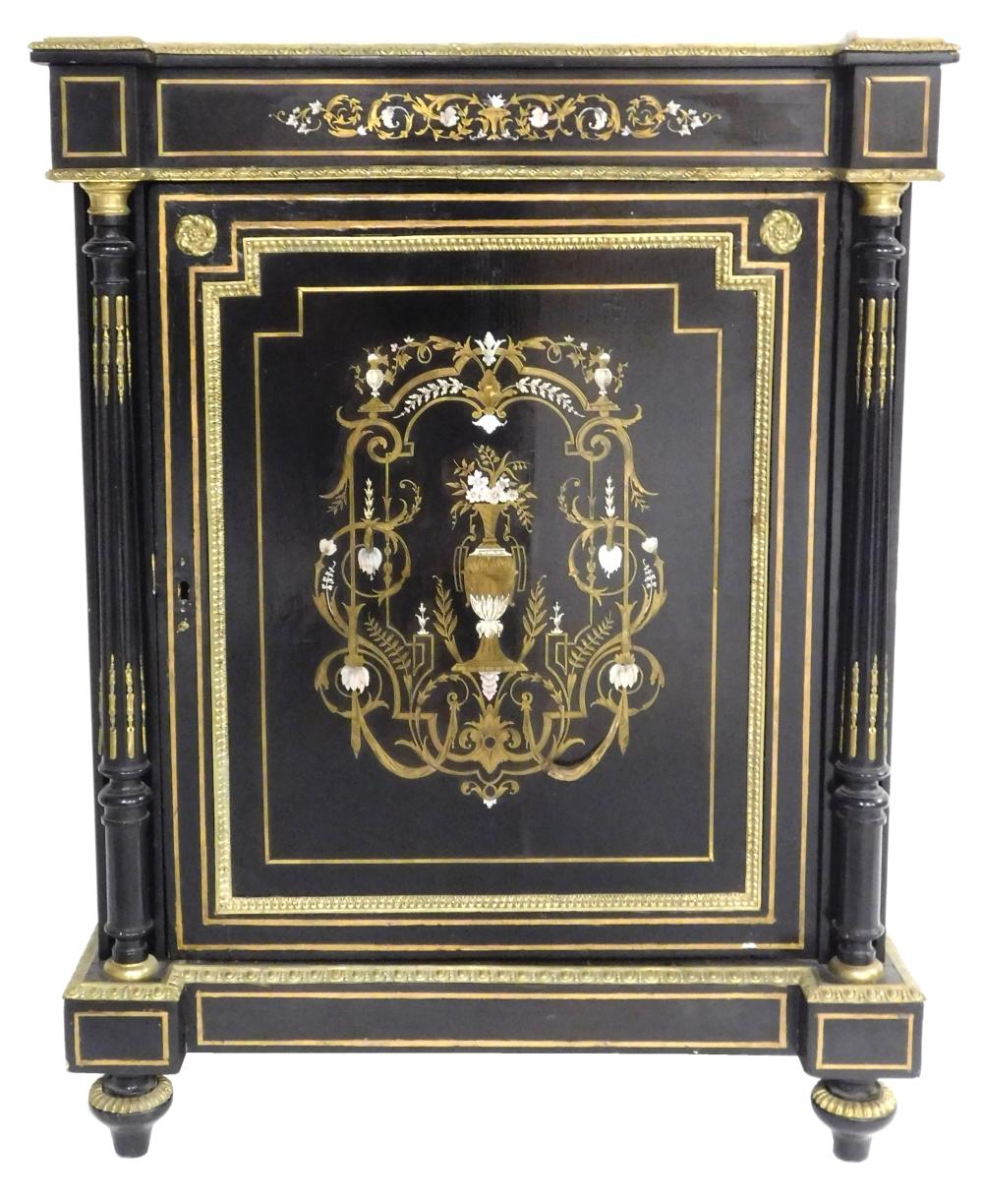MARBLE TOP LACQUER CHEST WITH