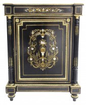 MARBLE TOP LACQUER CHEST WITH