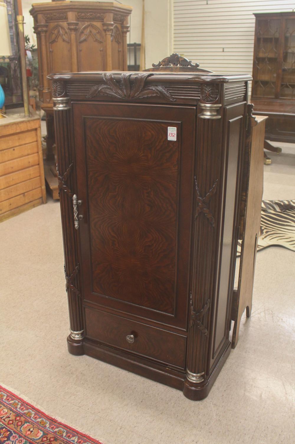 MARBLE-TOP MAHOGANY BARWARE