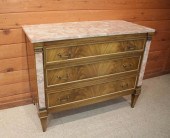 MARBLE-TOP MAHOGANY CHEST OF D
