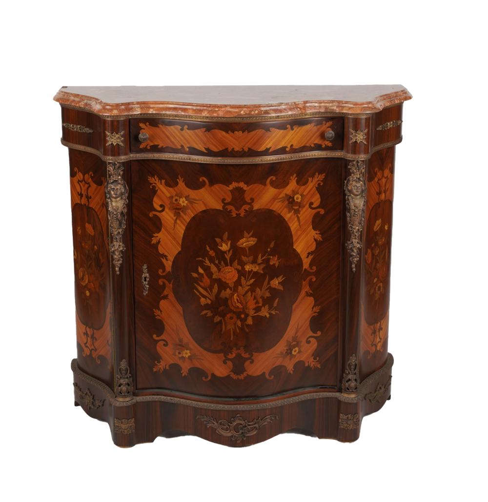 MARBLE-TOP MARQUETRY SIDE