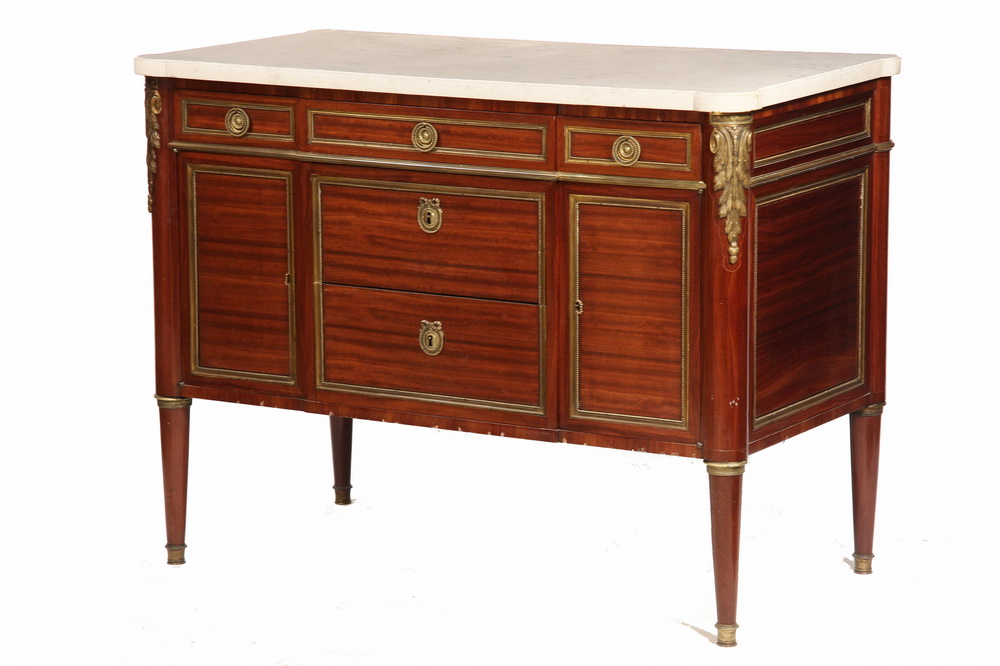 MARBLE TOP ORMOLU MOUNTED FRENCH