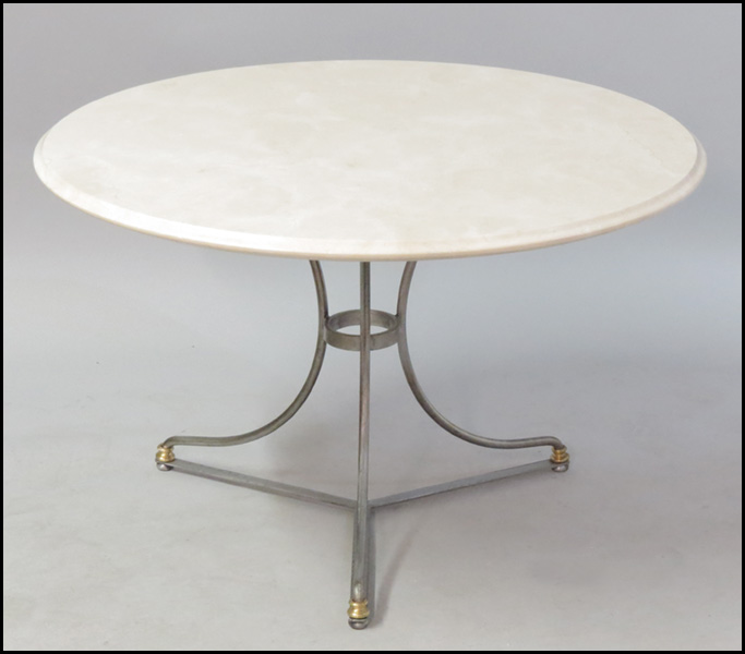 MARBLE TOP SIDE TABLE. Height: 25''