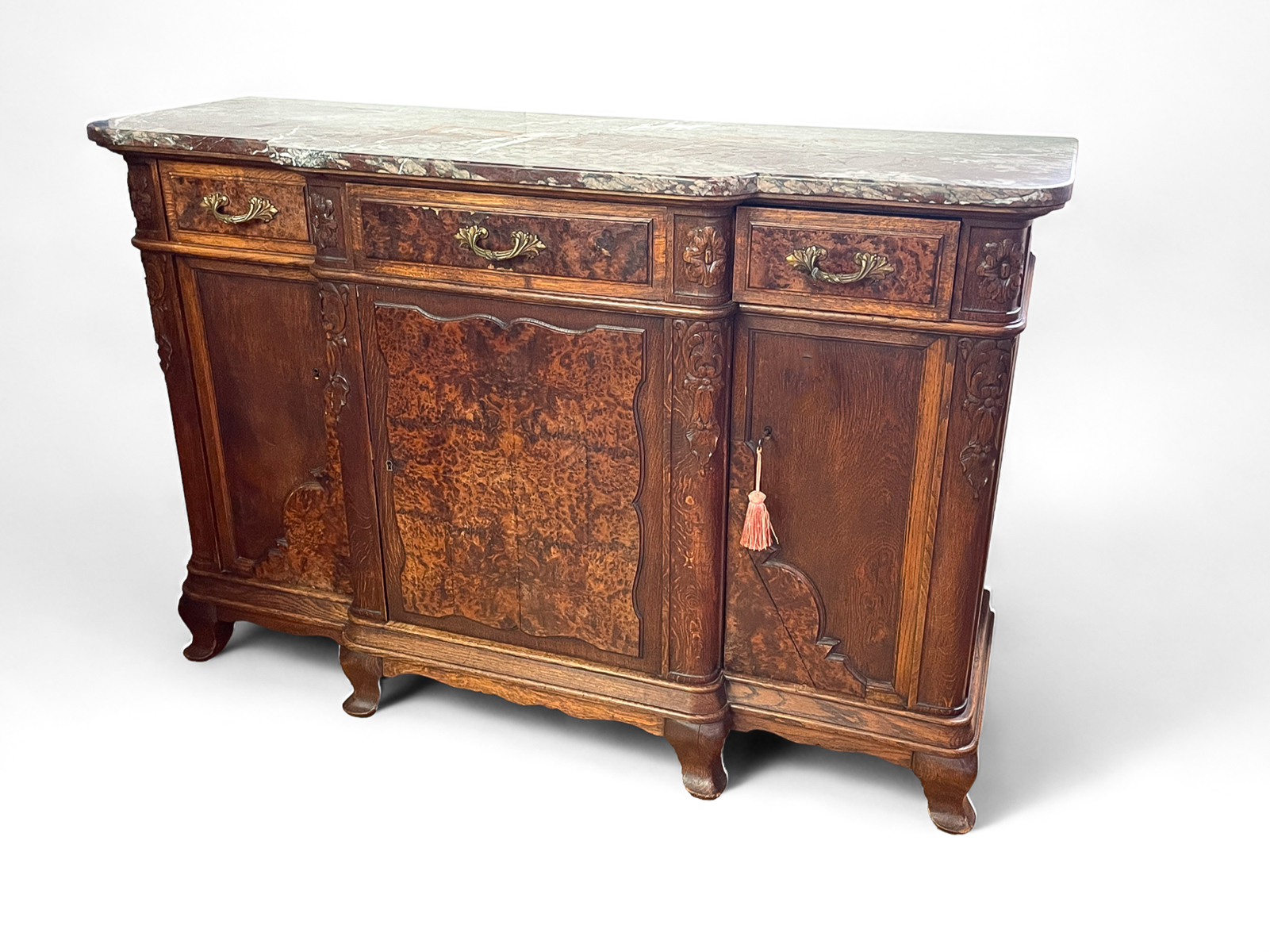 MARBLE TOP SIDEBOARD WITH