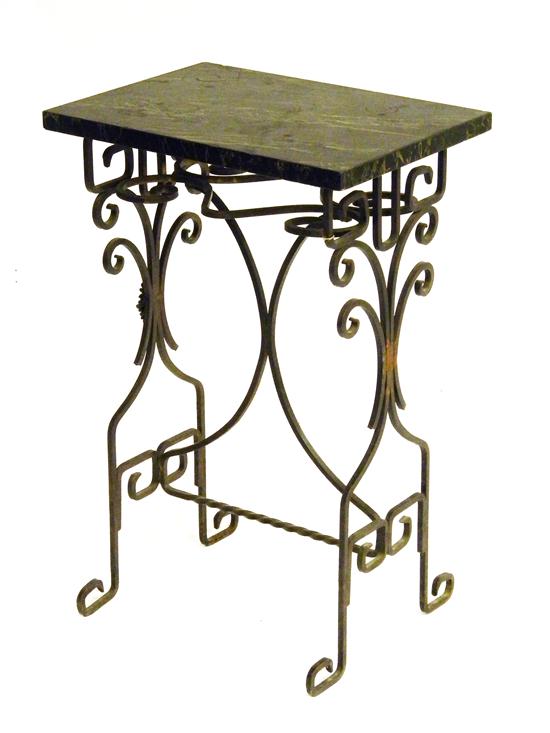 Marble top stand  oblong black
