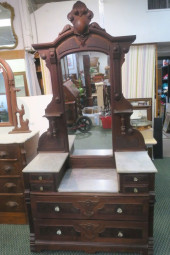 MARBLE TOP WALNUT EASTLAKE DRE