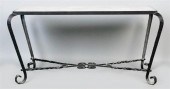 MARBLE TOPPED WROUGHT IRON COF