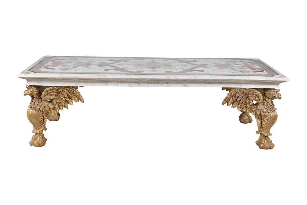 MARBLE VENEER TOP COFFEE