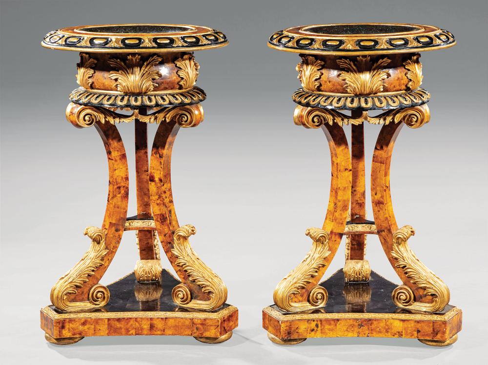MARBLE VENEERED AND PARCEL GILT