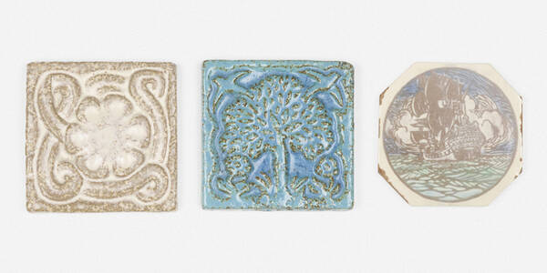 Marblehead Pottery. trivet tiles,