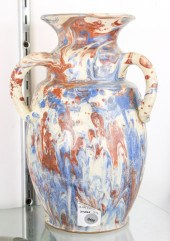 MARBLEIZED 3 HANDLED VASE, POS