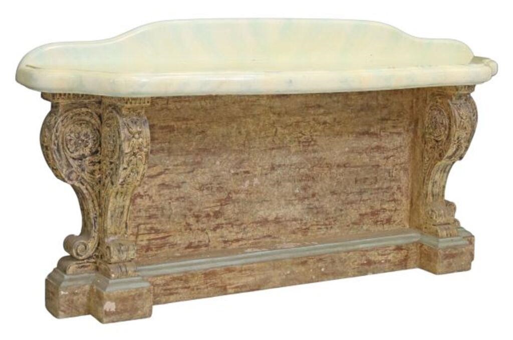 MARBLEIZED PAINTED TOP CONSOLE