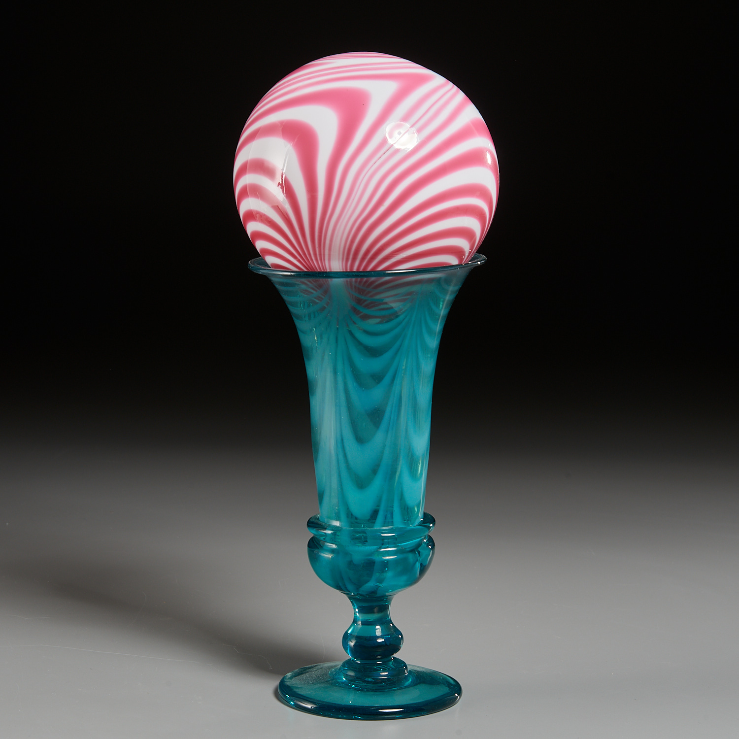 MARBRIE GLASS WITCH BALL ON DEEP