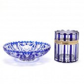 MARBRO CUT GLASS LIDDED BOX AN