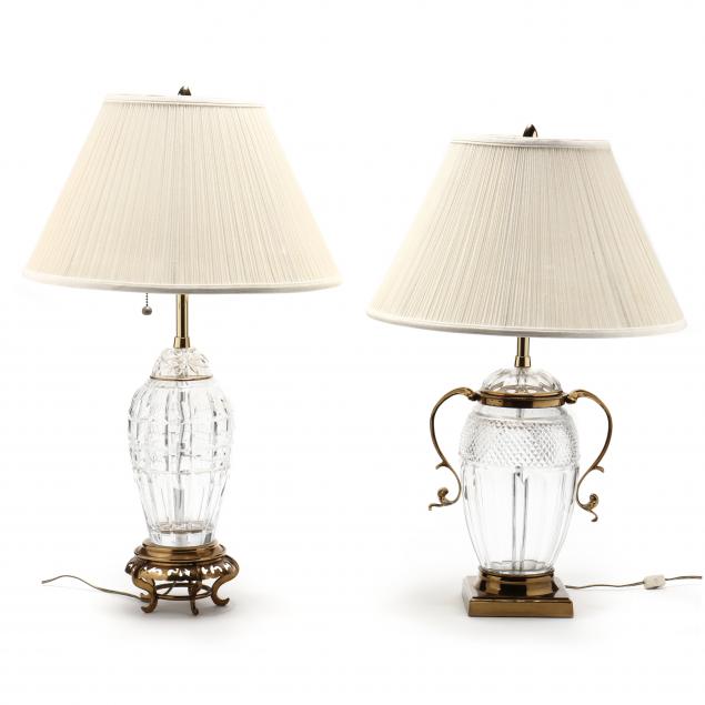 MARBRO, TWO CUT GLASS LAMPS 20th