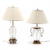 MARBRO, TWO CUT GLASS LAMPS 20