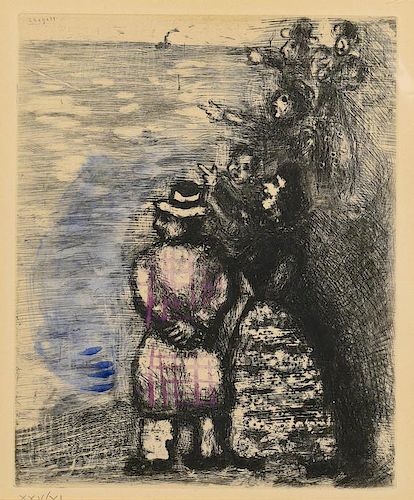 MARC CHAGALL COLORED ETCHINGMarc