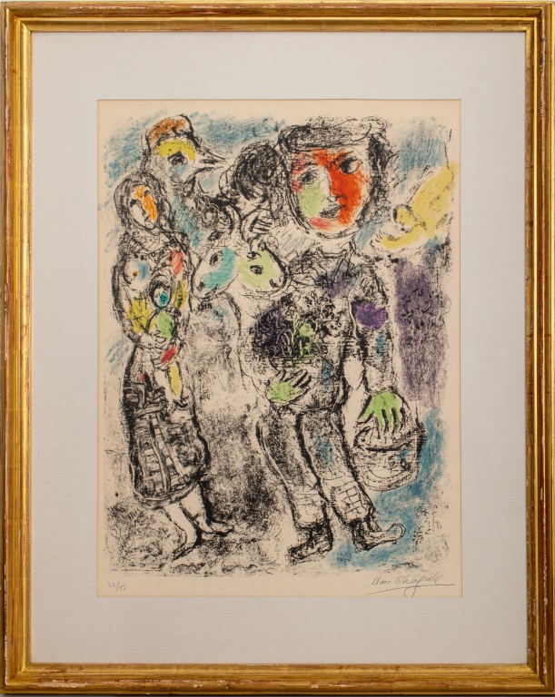 MARC CHAGALL "COUPLE DE PAYSANS"