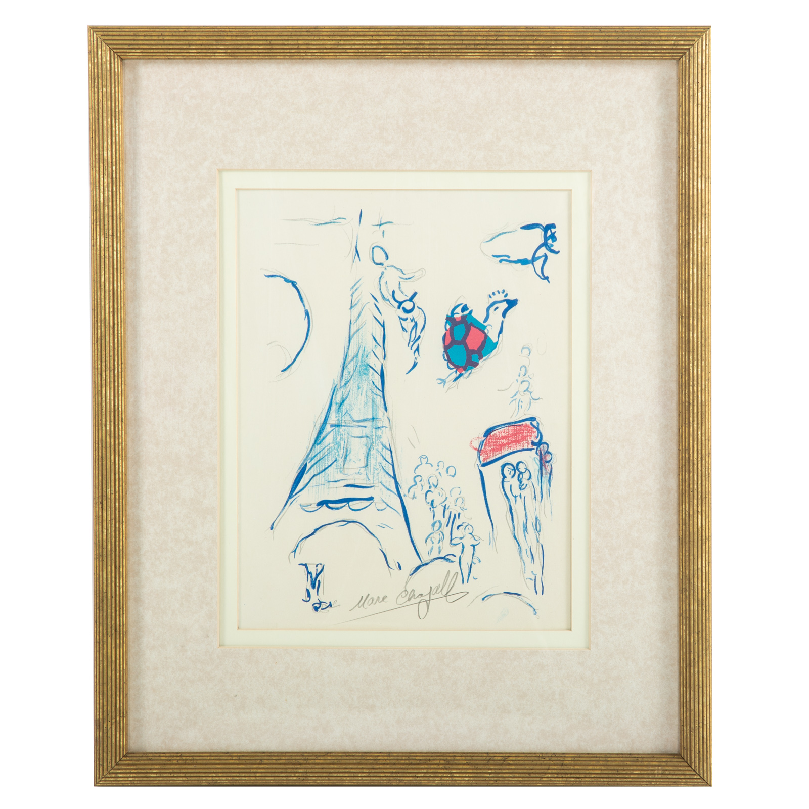 MARC CHAGALL. "EIFFEL TOWER," COLOR
