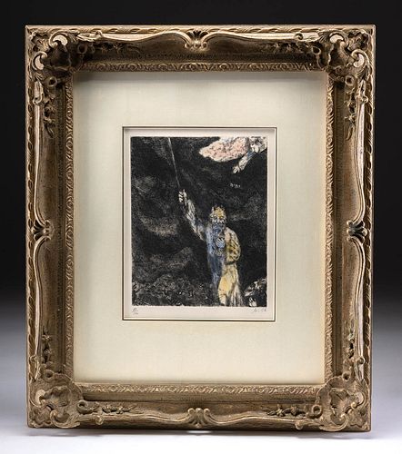 MARC CHAGALL ETCHING "DARKNESS OVER