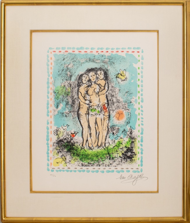 MARC CHAGALL "LES TROIS NUS"
