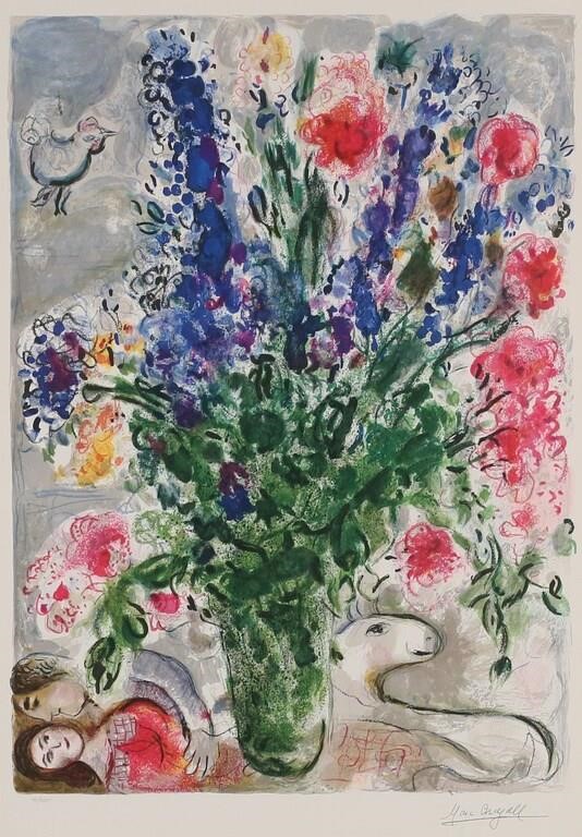MARC CHAGALL LITHOGRAPH LES