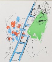 MARC CHAGALL LITHOGRAPH THE LA