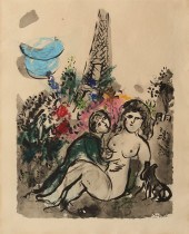 MARC CHAGALL, LOVERS AND THE E