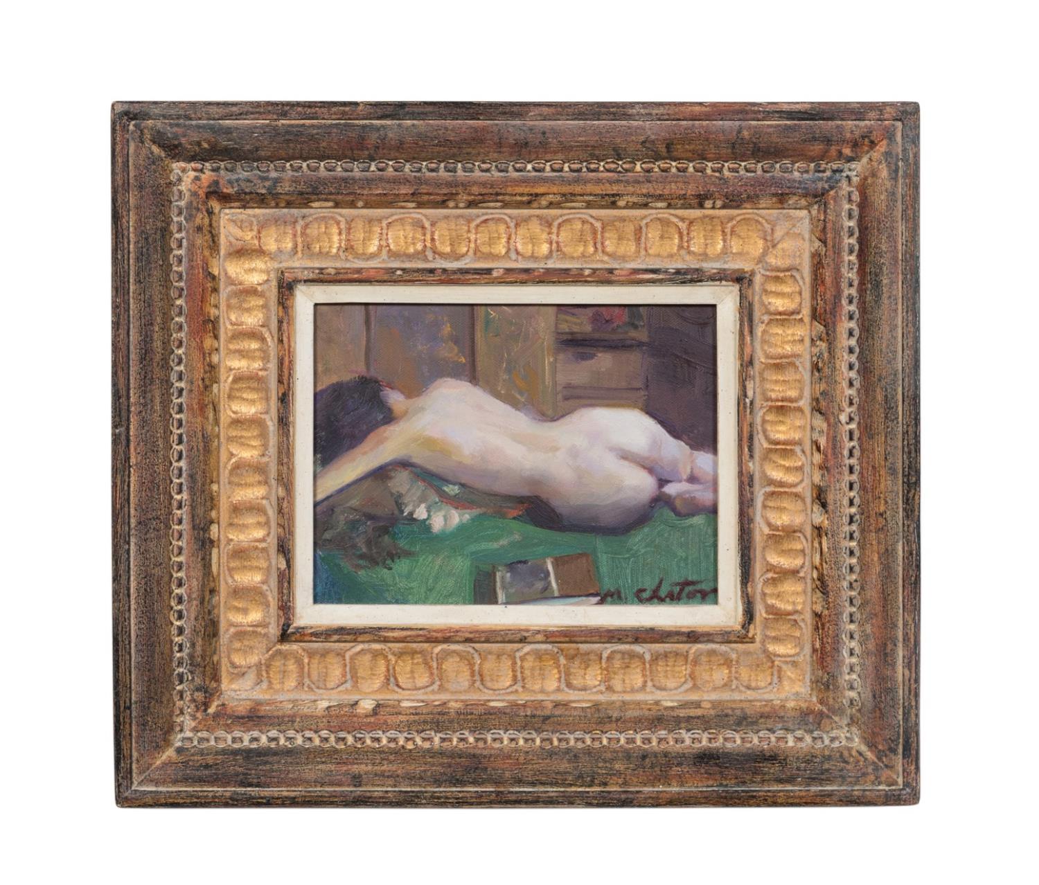 MARC CHATOV, RECLINING NUDE, OIL ON