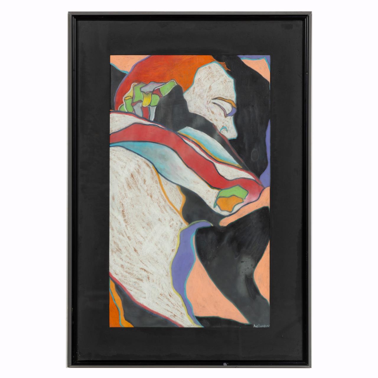 MARC HELMAN, MALE FIGURE PASTEL &