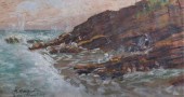 MARCEL AMIGUET, ROCKY COAST AT