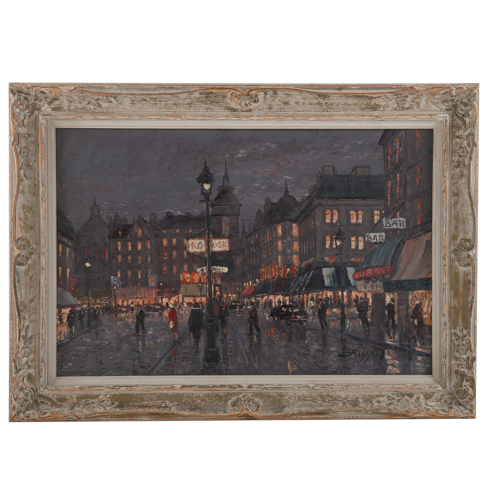 MARCEL BRISSON. MONTMARTE AT NIGHT,