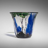 Marcel Goupy. Paysage vase wit