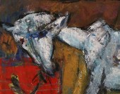 MARCEL JANCO OIL ON BOARD GOAT
