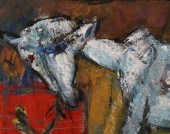 MARCEL JANCO OIL ON BOARD GOAT