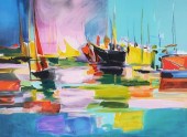 MARCEL MOULY SAILBOAT LITHOGRA