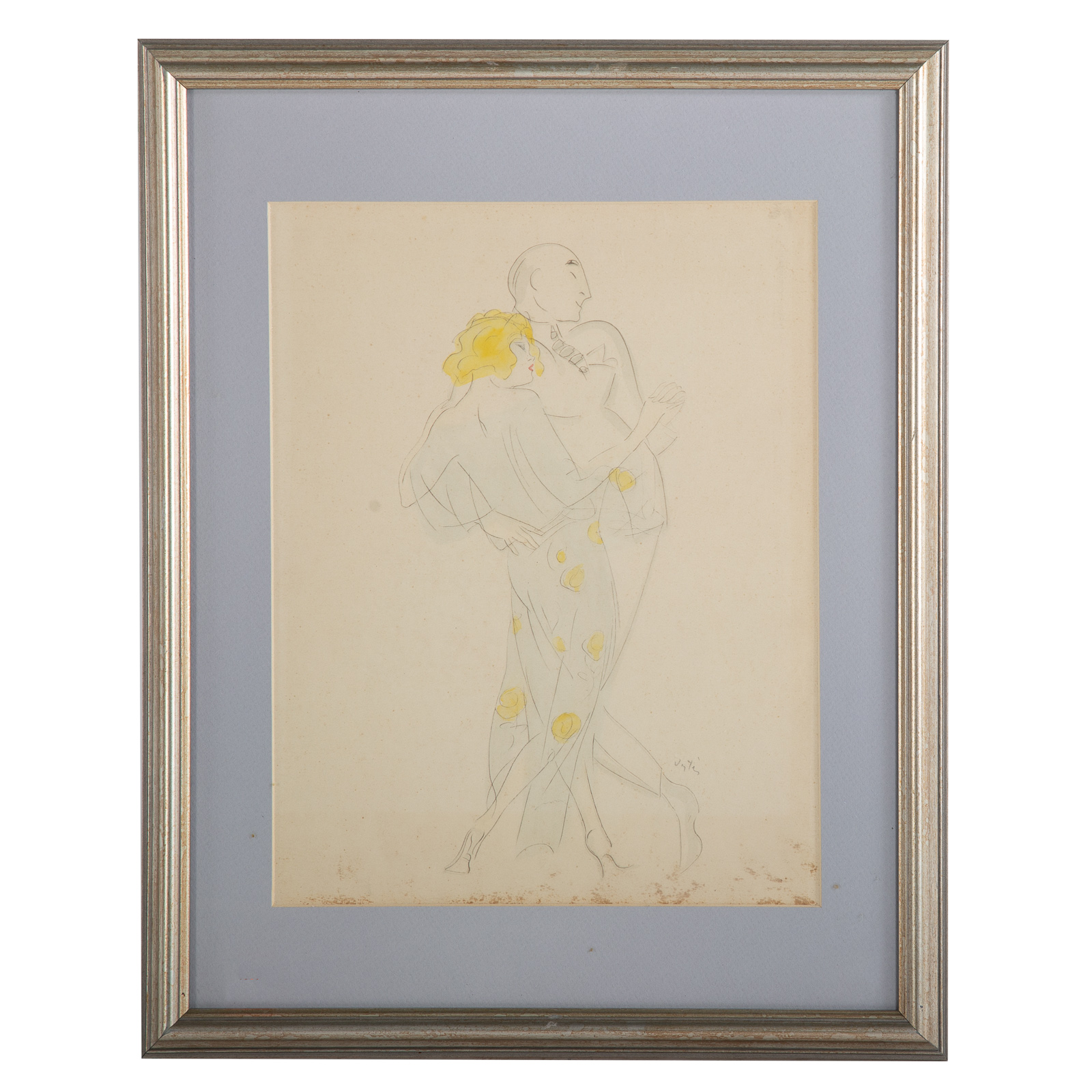 MARCEL VERTES. DRAWING OF COUPLE,