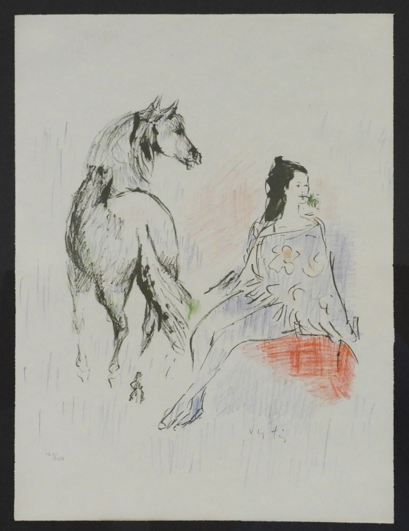 MARCEL VERTES WOMAN & HORSE ETCHING